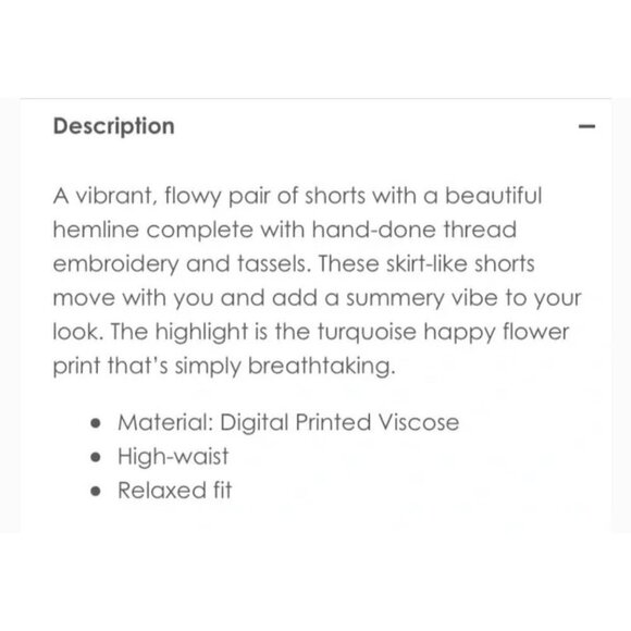 Taj by Sabrina Crippa Canna Shorts Embroidered Floral Size Small NWTS NEW (O) - Picture 5 of 12